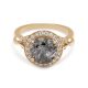 Anna Sheffield’s Luna Ring in yellow gold and grey diamonds