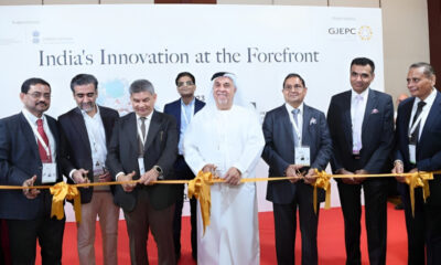 Mr. Tawhid Abdullah, chairman of Dubai Gold & Jewellery Group and CEO, Jawhara Jewellery inaugurates GJEPC’s International Gem & Jewellery Show in Dubai in the presence of Mr. Kirit Bhansali, Vice Chairman, GJEPC; Mr. Nilesh Kothari, Convener, International Exhibitions, GJEPC; Mr. Milan Chokshi, Co-convener, International Exhibitions, GJEPC; Mr. Nirav Bhansali, Convener, National Exhibitions, GJEPC; Mr. Ramesh Vora, GJEPC International Coordinator; and Mr. Sabyasachi Ray, ED, GJEPC amongst others.